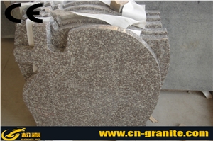G664 China Pink Granite Headstones Monuments & Tombstones,Polished Finished Poland Style Tombstones,Chinese Pink Granite Single Monument