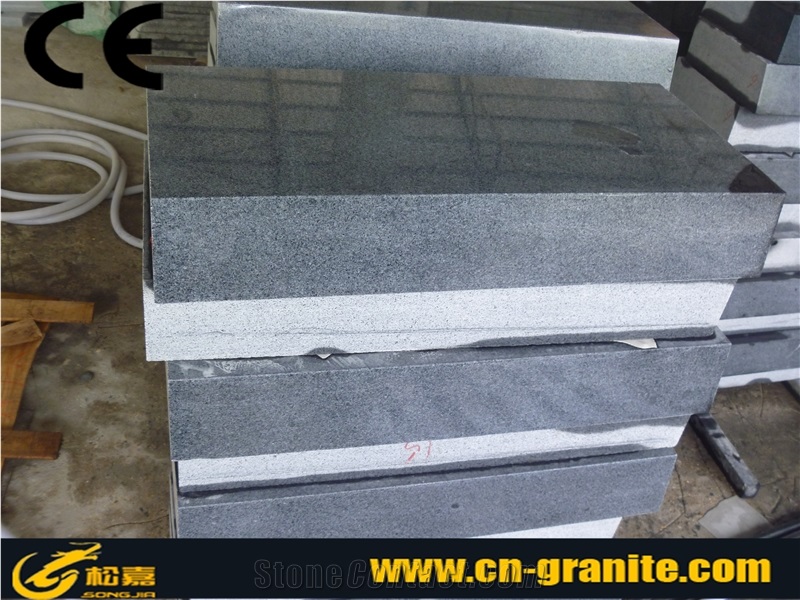 Polishe Padang Dark Grey Steps,Chinese Grey Granite G654 Stair Riser,Polished Stair Threshold