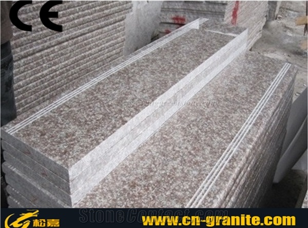 Polished Red Granite Stairs & Steps,Peach Red China Granite G687 Stone for Stairs,Red Stair Treads,Stair Threshold Tiles
