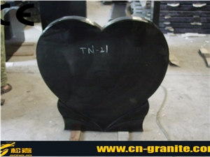 Shanxi Black Granite Monument Design,Polished Surface Black China Granite Poland Style Monument,Black Granite Heart Headstone