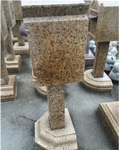Tiger Skin Yellow Granite Stone Mailbox,Yellow Garden Lanterns,Chinese Granite Stone Exterior Lamps
