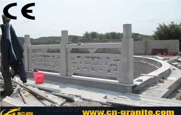 White China Granite Stone Gates & Fence,Natural Stone Garden Fence for Outdoor