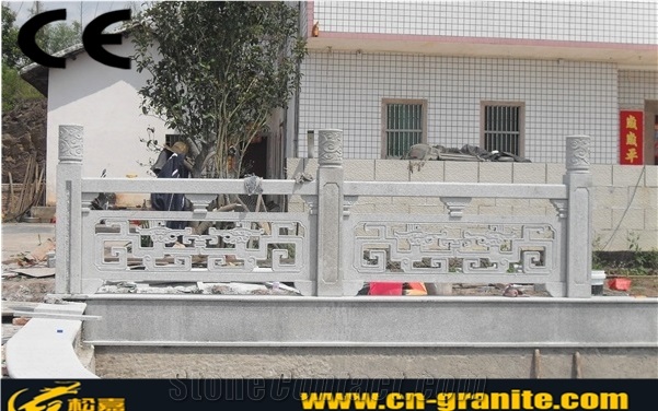 White China Granite Stone Gates & Fence,Natural Stone Garden Fence for Outdoor