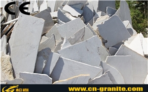 White Quartzite Irregular Flagstones,China Quartzite Flagstone Wall,White Natural Random Flagstones
