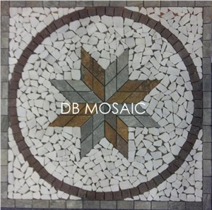 Slate and Quartzite Mosaic Medallion Pebble Mosaic Medallions