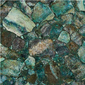 Crisocolla Green Stone Tiles & Slabs, Semiprecious Floor Covering Tiles