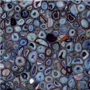 Blue Agate Semiprecious Stone Tiles & Slabs, Flooring Tiles