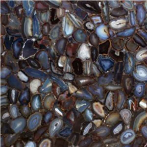Brown Agatepol Semiprecious Stone Tiles & Slabs, Blue Stone Flooring Tiles