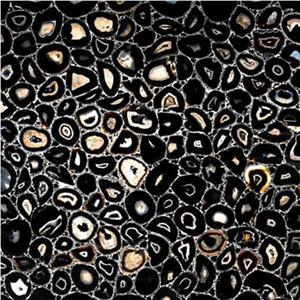 Cat Eye Black Semiprecious Stone Slabs & Tiles