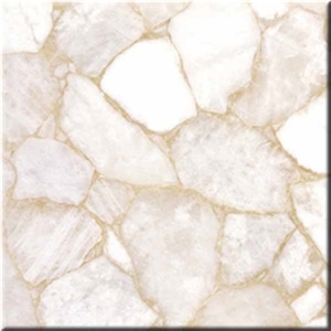 Curdy Quartz White Semiprecious Stone