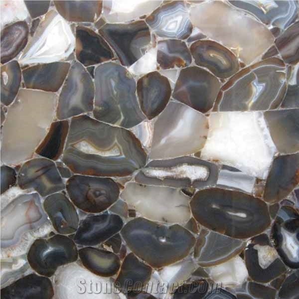 Grey Agate Semiprecious Stone Tiles & Slabs