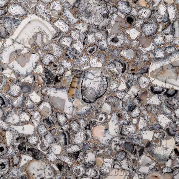 Milky Opale White Semiprecious Stone Tiles & Slabs