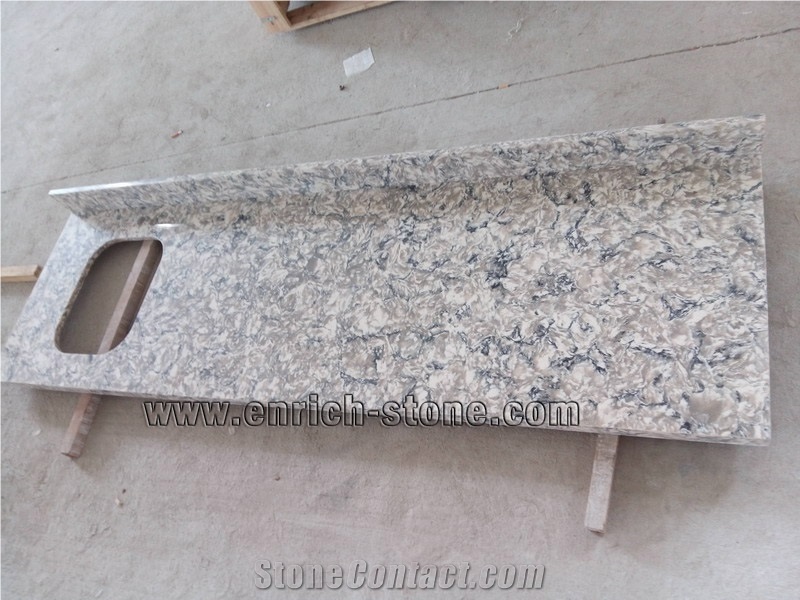Granite-Like Artificial Quartz Stone Kitchen Top, Granite-Like Engineered Quartz Kitchen Countertops
