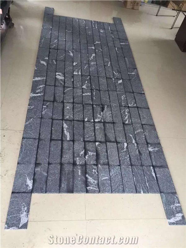 Water-Jet Snow Flake Black Granite Tiles & Slabs for Paving, Flooring