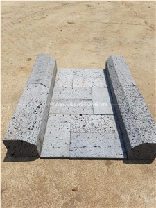 Lava Stone for Pool or Garden, Grey Basalt Cube Stone & Pavers