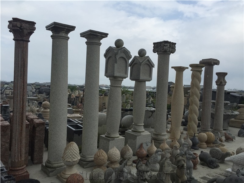 G603 Granite Column,Customized Stone Column,Roman Columns