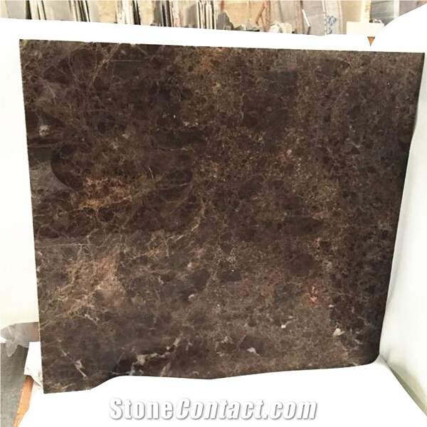 Polished Dark Emperador Brown Marble Tile