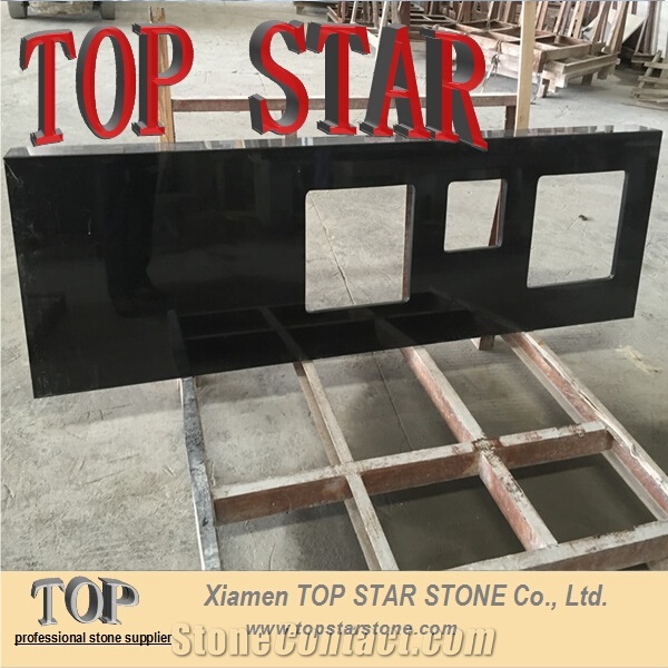 Usa Standard Hot Sale Shanxi Black Granite Kitchen Vanity Top
