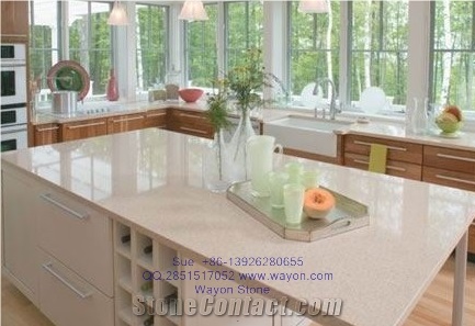 Beige Color Quartz Stone Kitchen Top/Quartz Stone Island Top/Quartz Stone Work Top/China Good Quality Quartz Stone