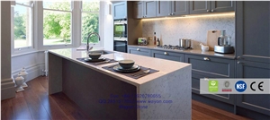 Carrara White Quartz Stone Countertop/Hot Selling Quartz Stone Kitchen Top/Engineered Stone Kitchen Top