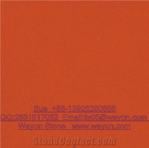 Chinese Pure Orange Quartz Tile for Export