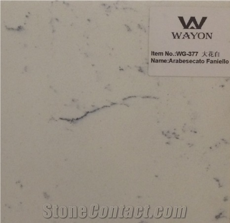 Good Quality Quartz Stone New Design White Background with Black Lines (Arabesecato Faniello) Wg377