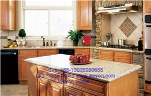 Quartz Stone Kitchen Countertop/Beige Quartz Stone Island Top/Quartz Tile Multi-Color Beige