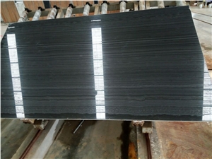 Black Wood Vein Marble Slabs & Tiles, China Black Wooden Grain Marble