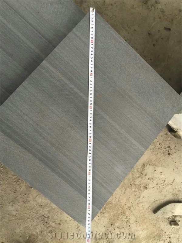 Grey Wooden Sandstone Slab Tiles, China Grey Sandstone