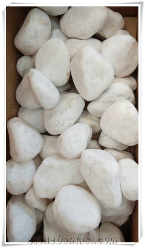 Factory Wholesale Pure Snow White Pebble Stone Tumbled from China