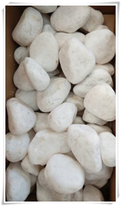 Factory Wholesale Pure Snow White Pebble Stone Tumbled from China