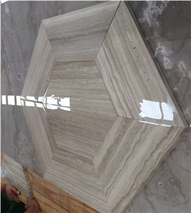 Haxegon Shape White Wooden White Marble Tiles for Flooring
