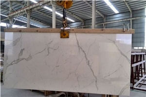 High Quality Polished Calacatta White Marble Slabs