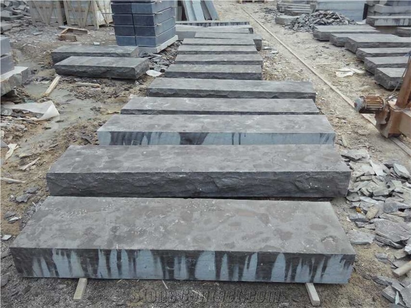 Acid Wash Surface Blue Limestone Sitting Blocks Big Steps