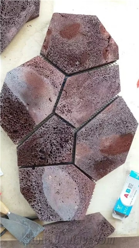 Brown Dark Basalt Flagstone Pattern for Paving