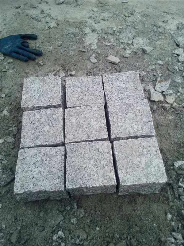 G341 Silver Grey Granite Cube Stone Top Flamed Sides Cleft Cheap Prices