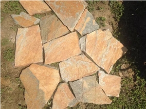 Yellow Slate Flagestone Paving Tiles Slabs French Pattern