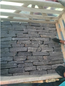 Zj Dark Grey Black Granite Stacked Stone Veneer Cultured Stone for Wall Low Prices