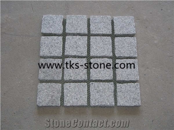 G603 Granite Cobble Stone,Padang White Granite Pavers,Crystal Grey Granite Paving Sets,Grey Paver Stone
