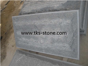 G654 Black Granite Mushroom Stone,Nero Impala China Granite Mushroom Wall,Flake Grey Mushroomed Stone