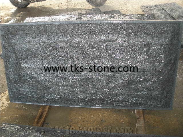 G654 Granite Mushroom Stone,China Impala Black Granite Mushroomed Cladding,Dark Grey Granite Mushroom