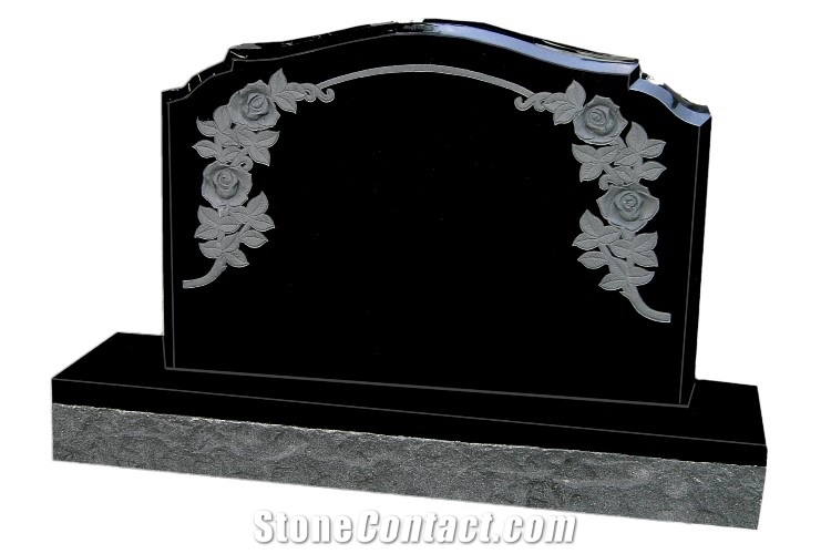 Australia Style Black Carved Tombstone Headstone,