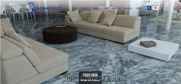 Tiger Skin Marble Tiles & Slabs, Polished Grey Marble Floor Tiles, Wall Covering Tiles