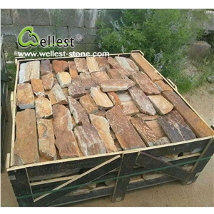 Best Price China Apricot Slate Loose Ledge Stone Cultured Stone for Outdoor