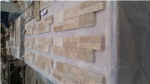 Classic Light Travertine Split Face Wall Tiles, Beige Travertine Wall Covering