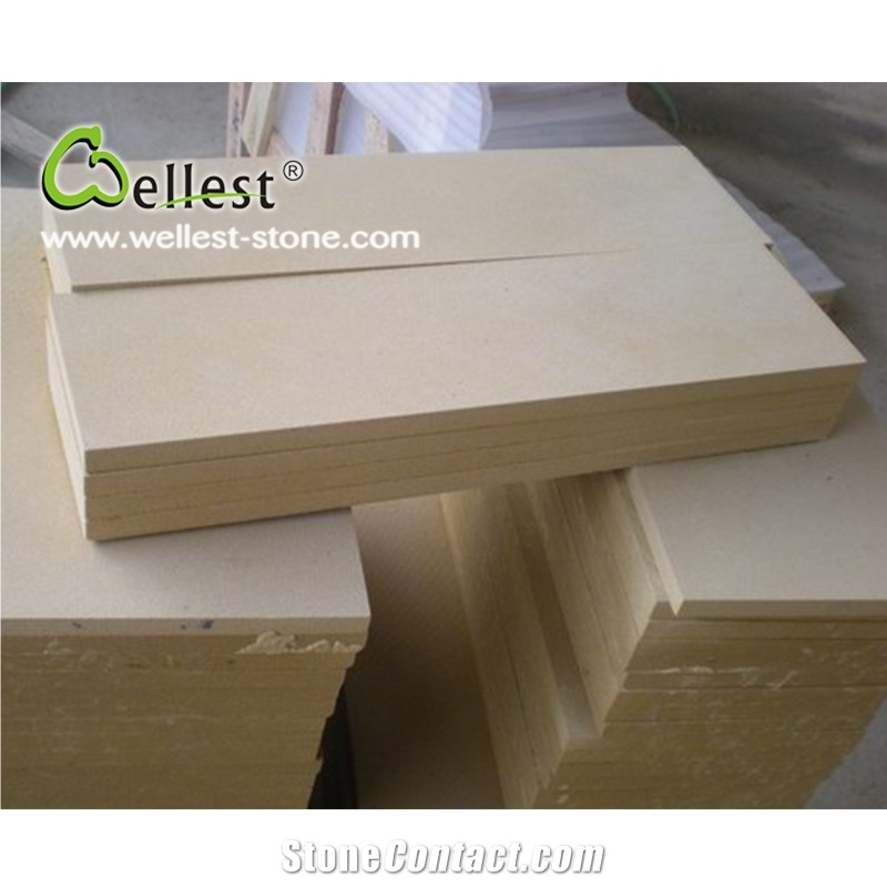Factory Cut-To-Size Honed Surface Sy156 Beige Fine Buff Sandstone Tile & Slab for Wall Tiles