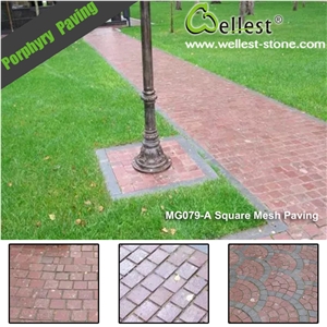 Factory Manufacture Meshed Red Porphyry Paving Stone for Garden