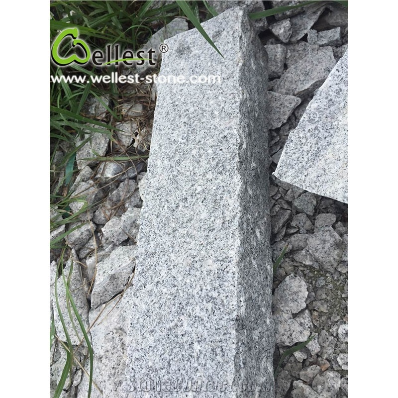 G603 Granite Natural Split Kerbstone, China Light Grey Granite Kerbs for Outside Road Stone