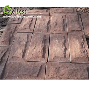 High Quality Natural Red Color Good Price Mushroom Stone for Wall Tiles