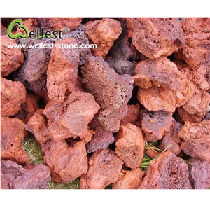 High Quality Natural Red Lava Stone Garden Cultured Stone for Garden Design